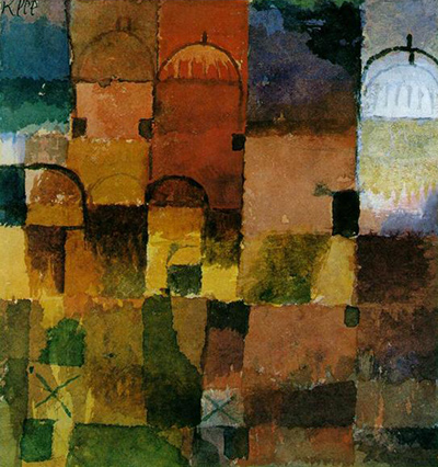 Red and White Domes Paul Klee